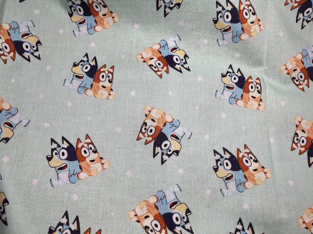 Bluey & Bingo Best Friends Cotton Fabric 7/8 yard | Destash